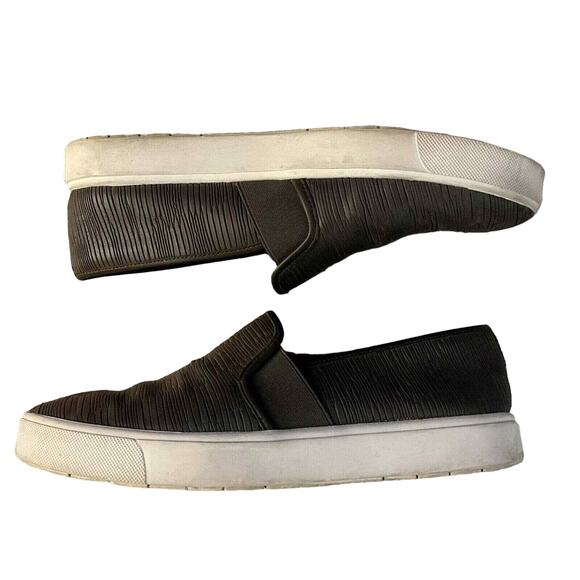 Vince Dark Gray Blair Textured Leather Slip On Sneakers - Size 7 - Casual Shoes - Picture 6 of 9